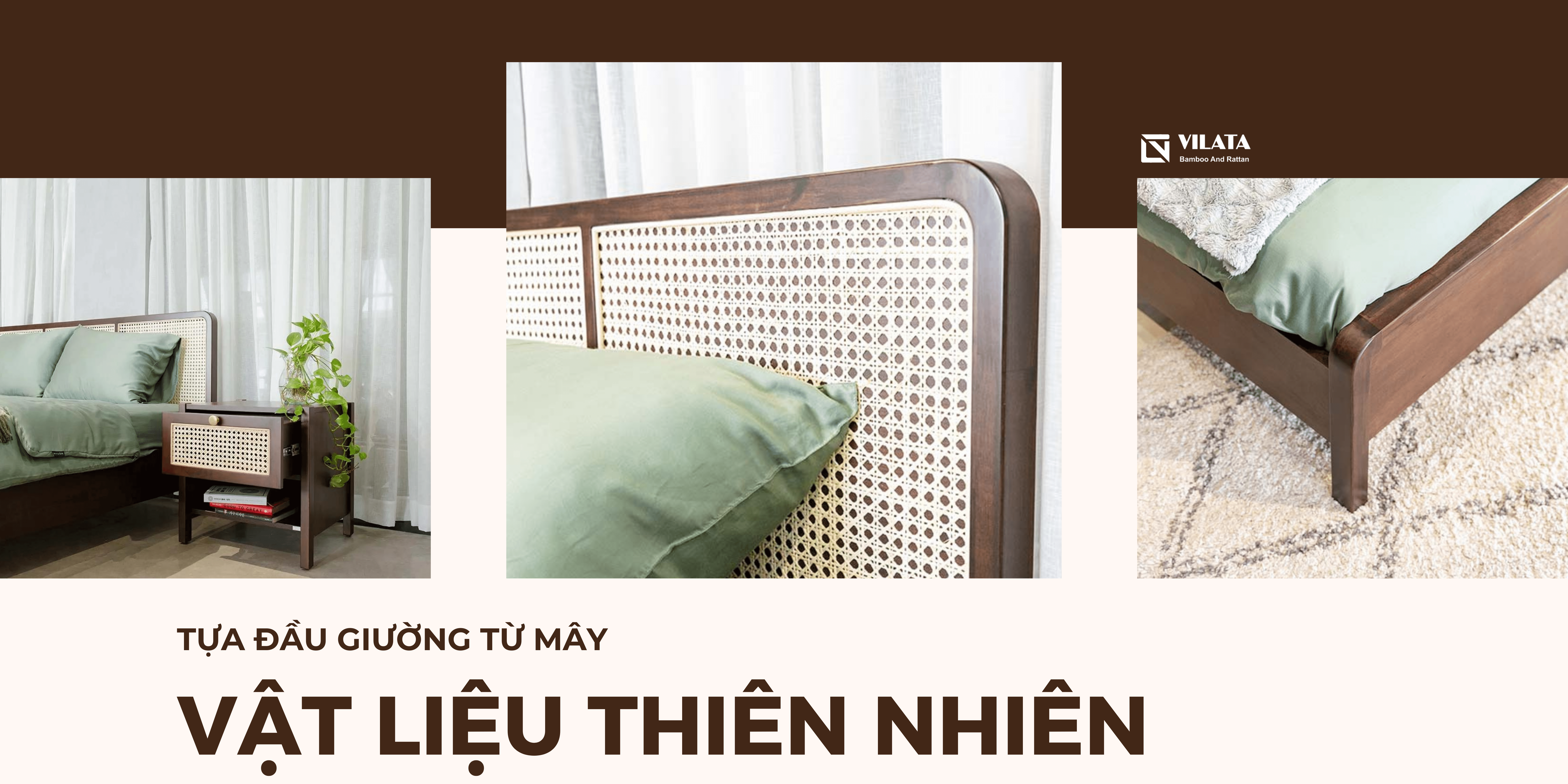 Tựa đầu giường bằng mây tre đan