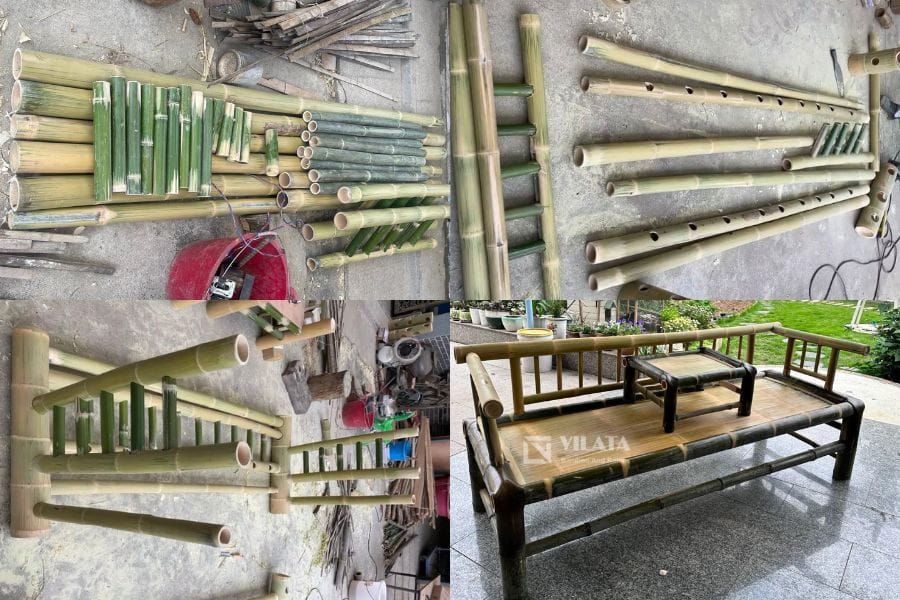 Bàn ghế bằng tre