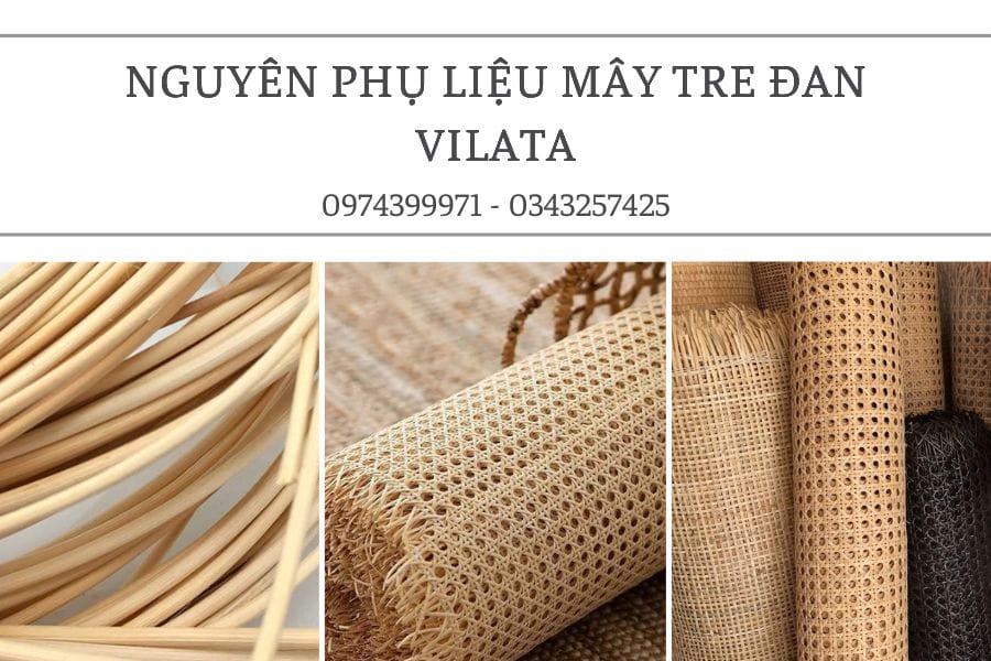 Nguyên phụ liệu mây tre đan tại Vilata