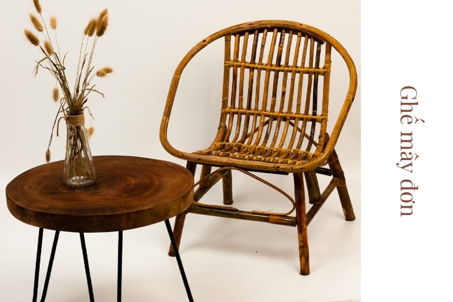 Ghế mây đơn – dùng cho quán café / nhà hàng