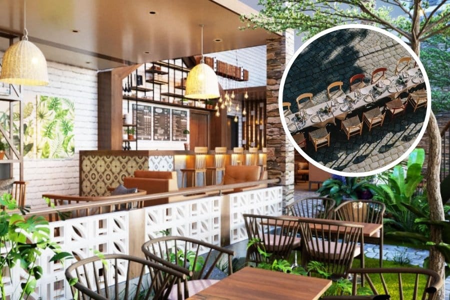 Ghế mây tre đan tại Quán café, nhà hàng phong cách rustic, vintage, tropical