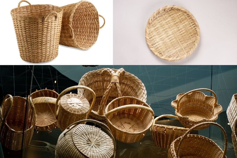 Sản phẩm làng nghề mây tre đan miền Nam đa dạng từ rổ, mẹt, giỏ xách, nia, khay cho đến các đồ decor Sản phẩm làng nghề mây tre đan miền Nam đa dạng từ rổ, mẹt, giỏ xách, nia, khay cho đến các đồ decor