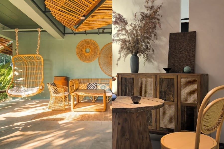 Mây tre đan decor ứng dụng trong Homestay tại Đà Lạt, Hội An