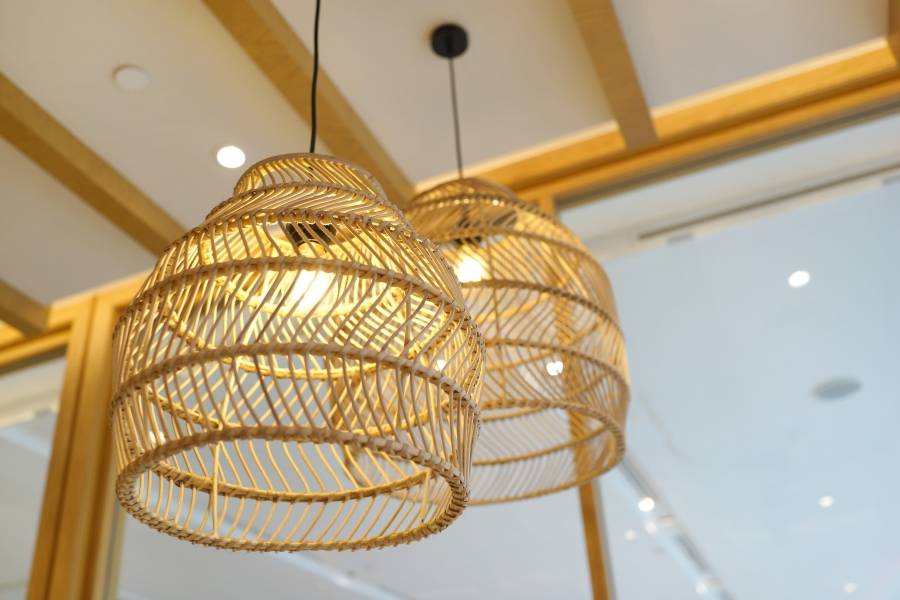 Đèn trang trí mây tre đan