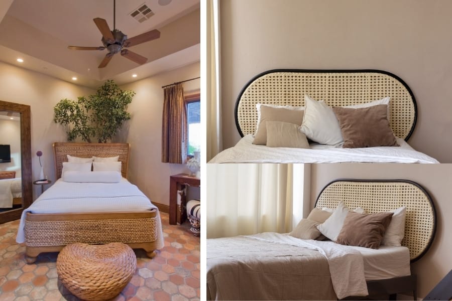 Nội thất mây tre đan trong phòng ngủ