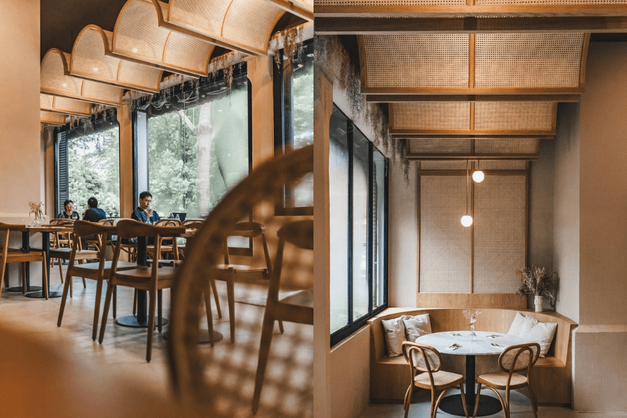 Mây đan tre sử dụng ốp trần