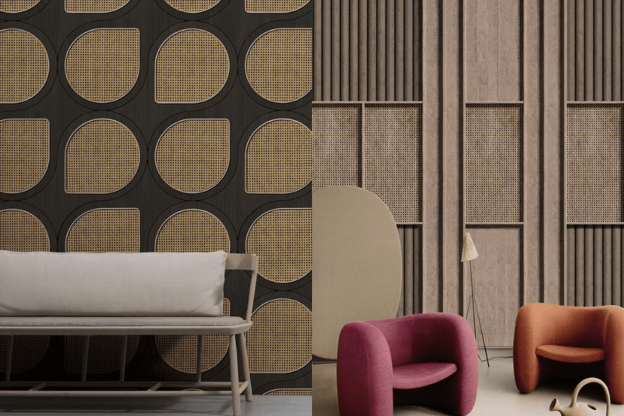 Tấm ốp mây tre đan ứng dụng trong ốp tường