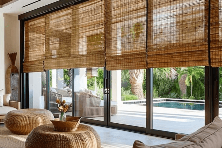 Phong cách đơn giản rất phù hợp với mành sậy