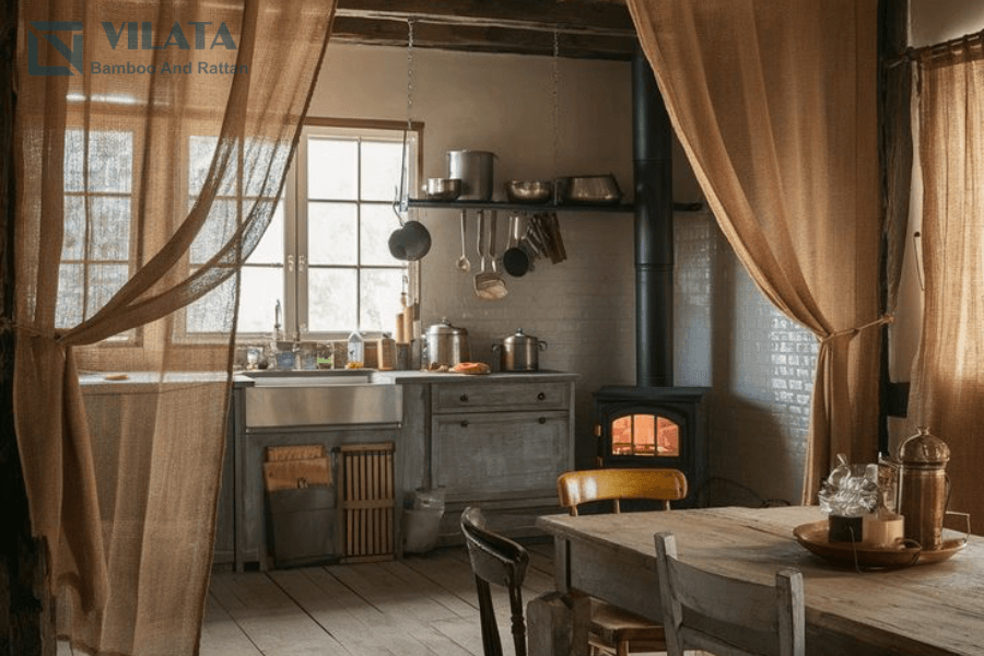 Rèm cửa được sử dụng từ vải bố