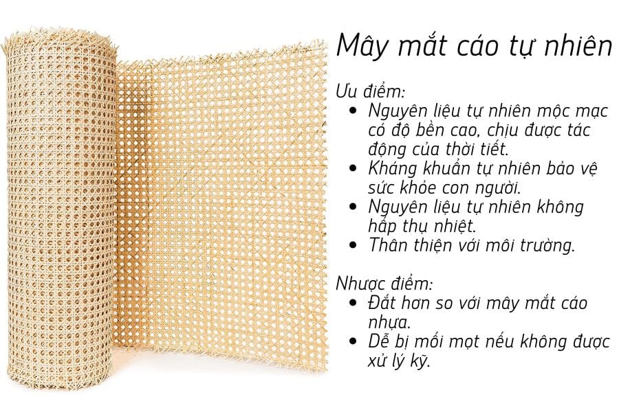 Mây mắt cáo tự nhiên đan mắt cáo